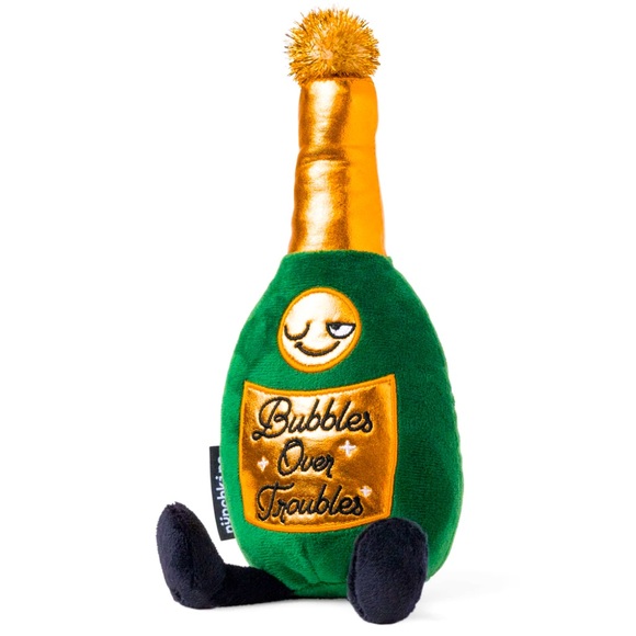 Punchkins Champagne Bottle "Bubbles Over Troubles" Plush Toy - NWT - Picture 3 of 4